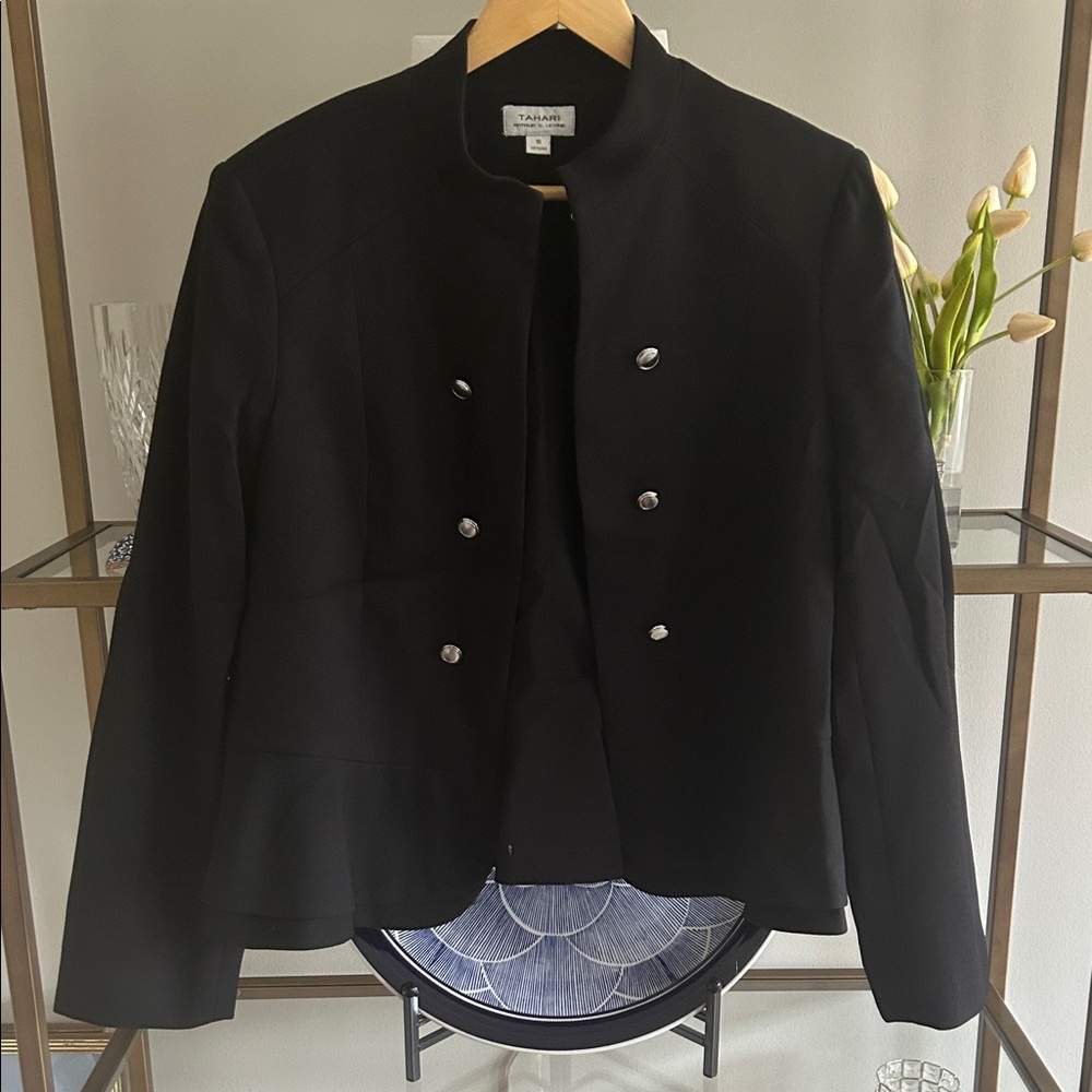 Tahari Black Peplum Blazer